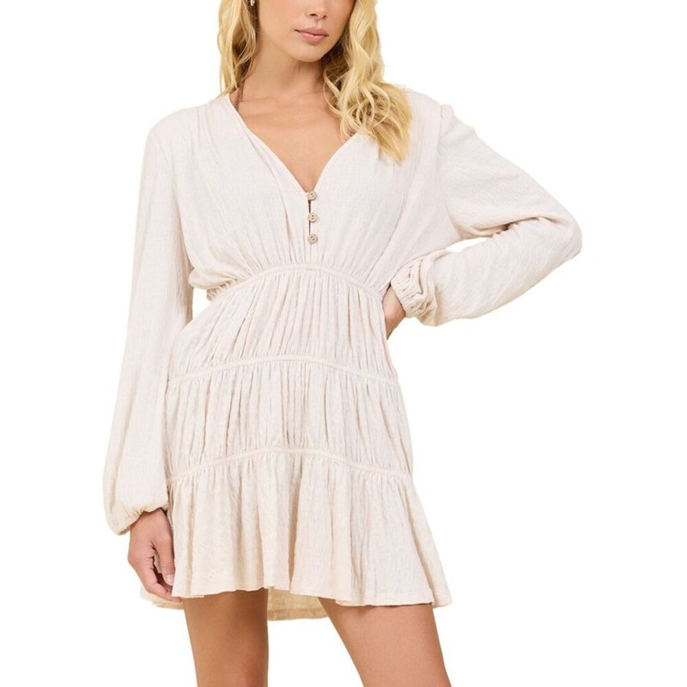 Surf Gypsy Womens Crinkle Knit Tiered Dress
